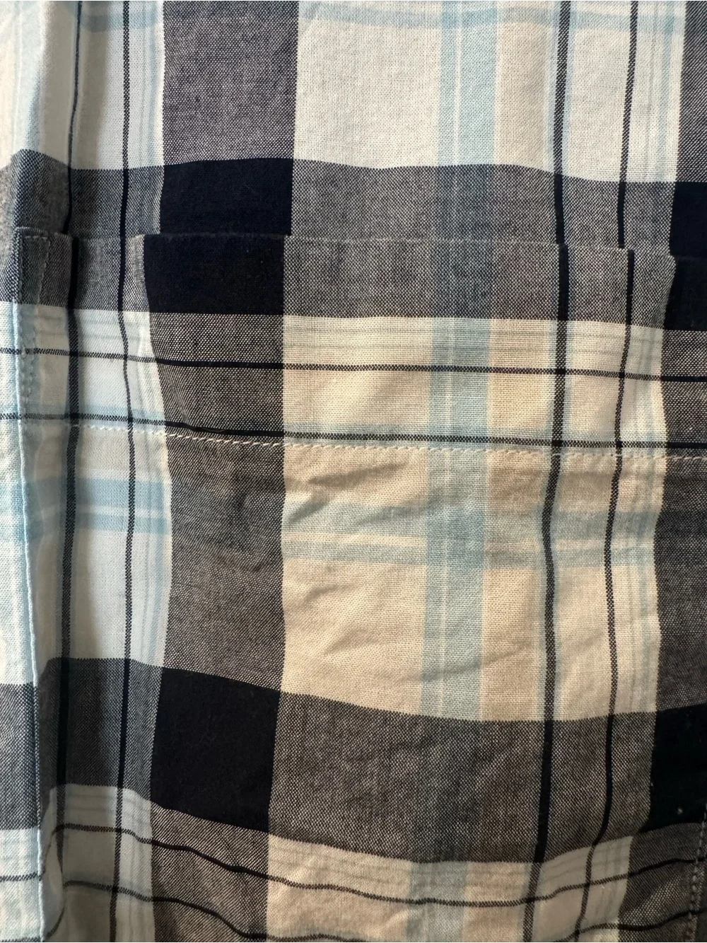 Banana Republic Blue Plaid Organic Cotton Untucked Fit Shirt Sz M